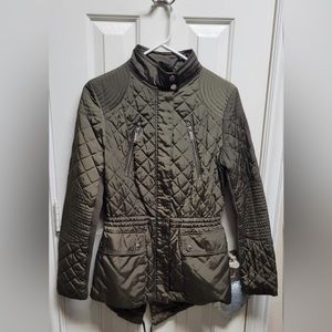 BCBG Size Small Army Green Zippered Jacket